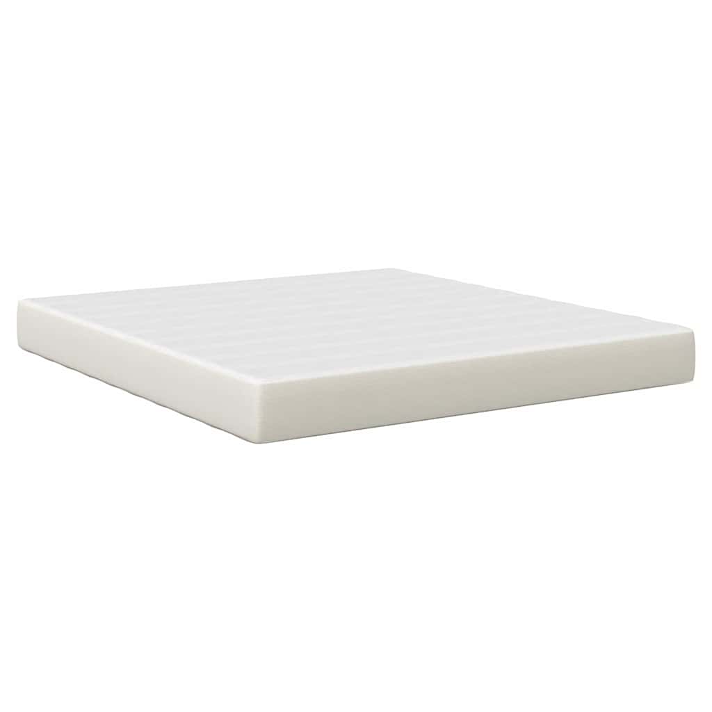 Materasso da Letto con materasso Crema 180 x 200 cm Tessuto