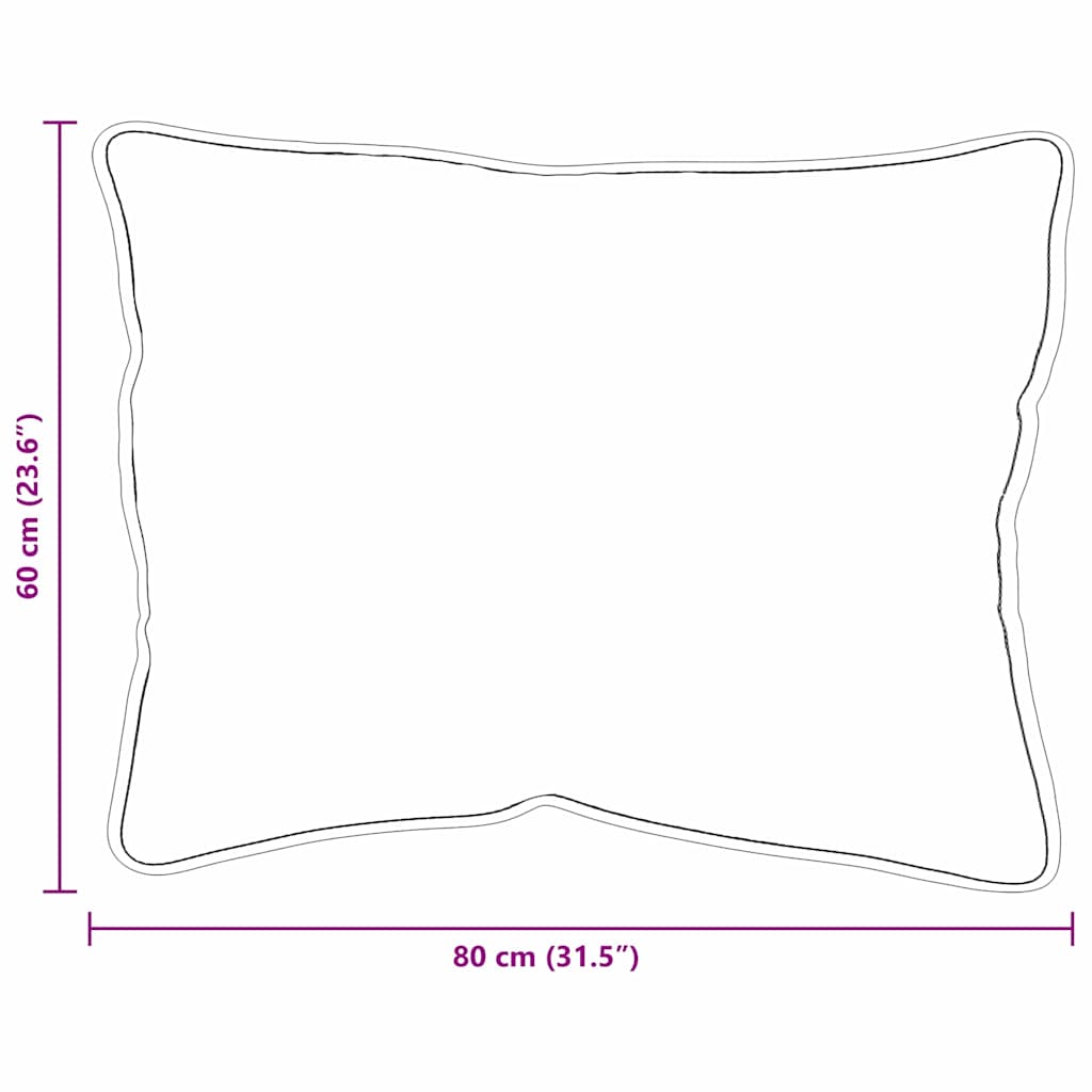 Cuscino 2 pcs Bianco 80 x 60 x 20 cm Cotone e Poliestere | homemem39