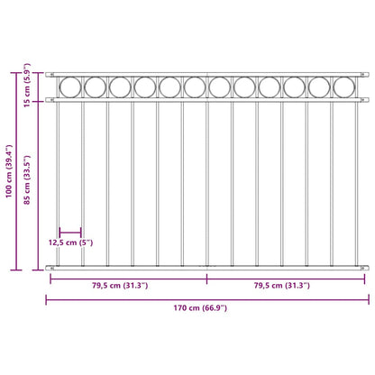 Elemento Recinzione ASSEN Bianco 170 x 100 cm Acciaio | homemem39