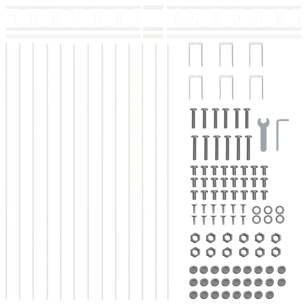 Elemento Recinzione ASSEN Bianco 170 x 150 cm Acciaio | homemem39