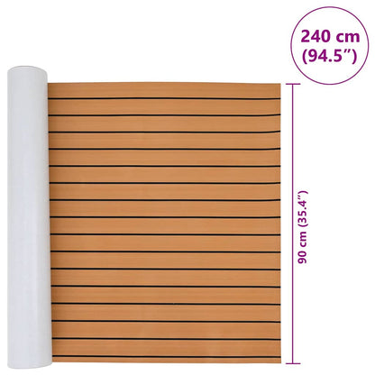 Pavimento per Barca Marrone e nero 240 x 90 cm Schiuma EVA