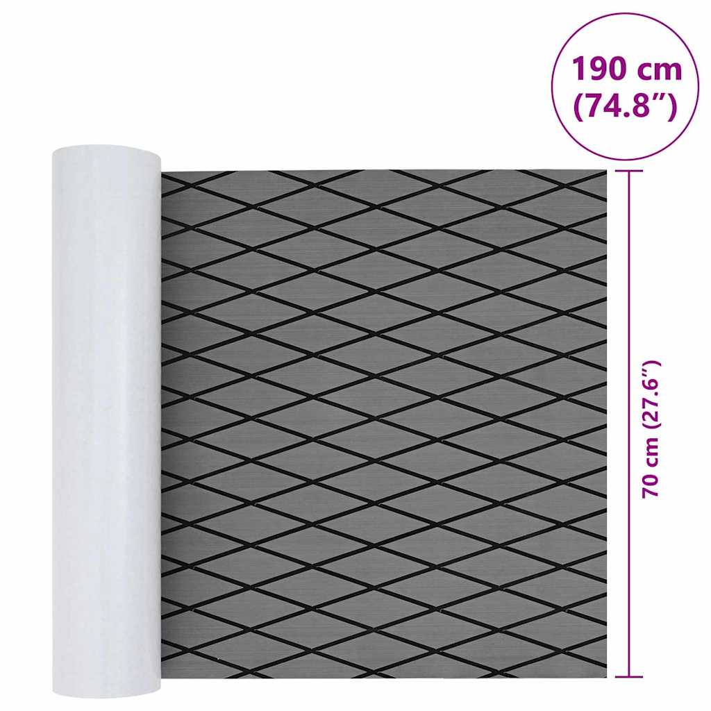 Tappetino per Barche Grigio Chiaro con Nero 190 x 70 x 0,5 cm