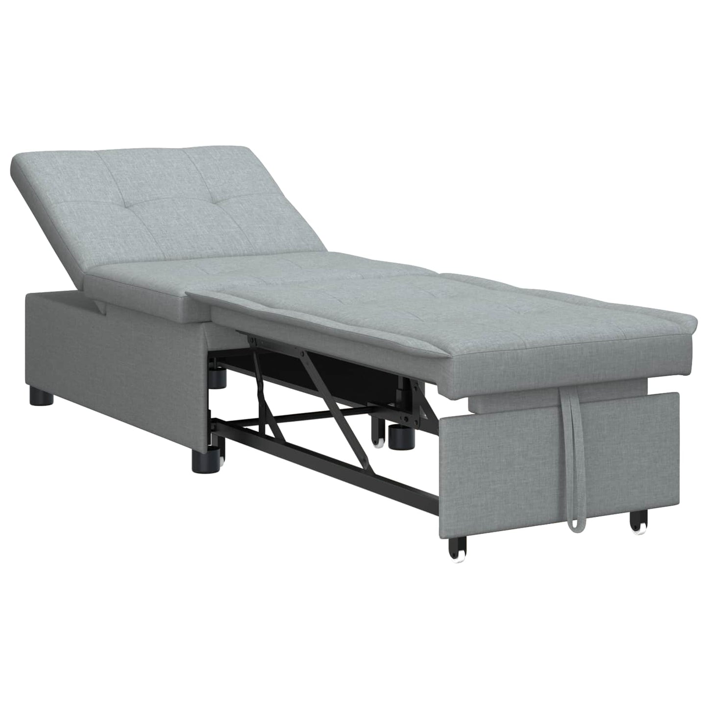 Divano Letto Estraibile Grigio chiaro 194 x 50 x 82 cm Tessuto