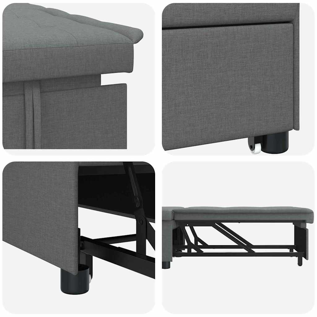 Divano letto Grigio scuro 194 x 50 x 82 cm Legno compensato