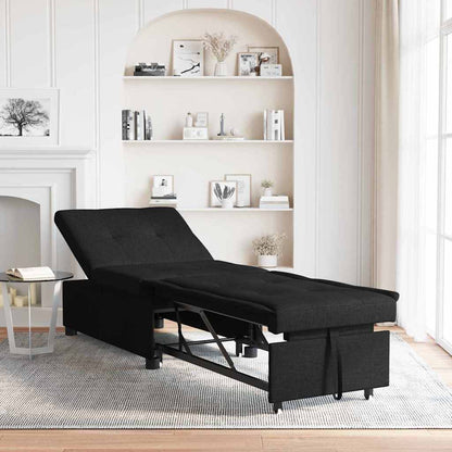 Divano Letto Estraibile Nero 194 x 50 x 82 cm Tessuto
