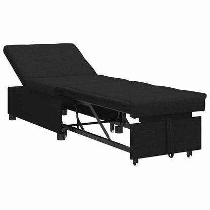 Divano Letto Estraibile Nero 194 x 50 x 82 cm Tessuto