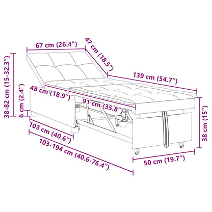 Divano letto Nero 194 x 50 x 82 cm Legno compensato