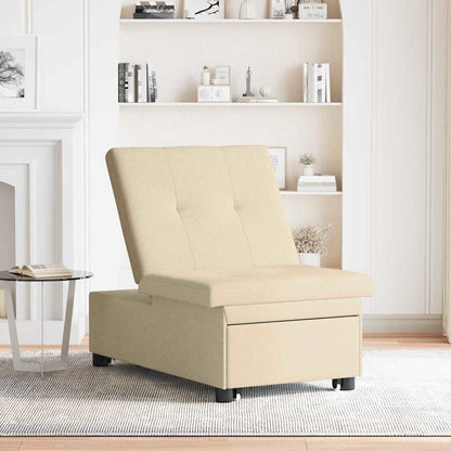 Divano Letto Estraibile Crema 194 x 50 x 82 cm Tessuto