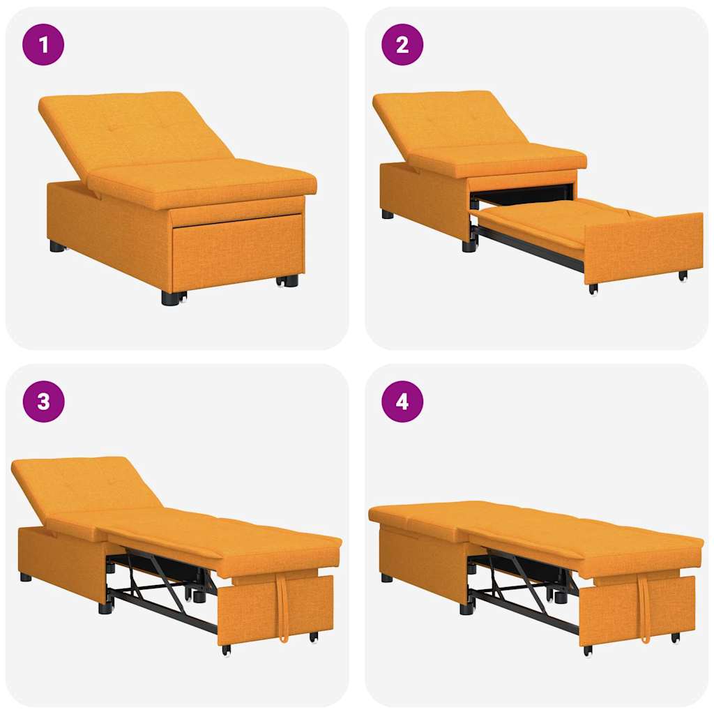 Divano Letto Estraibile Giallo Scuro 194 x 50 x 82 cm Tessuto