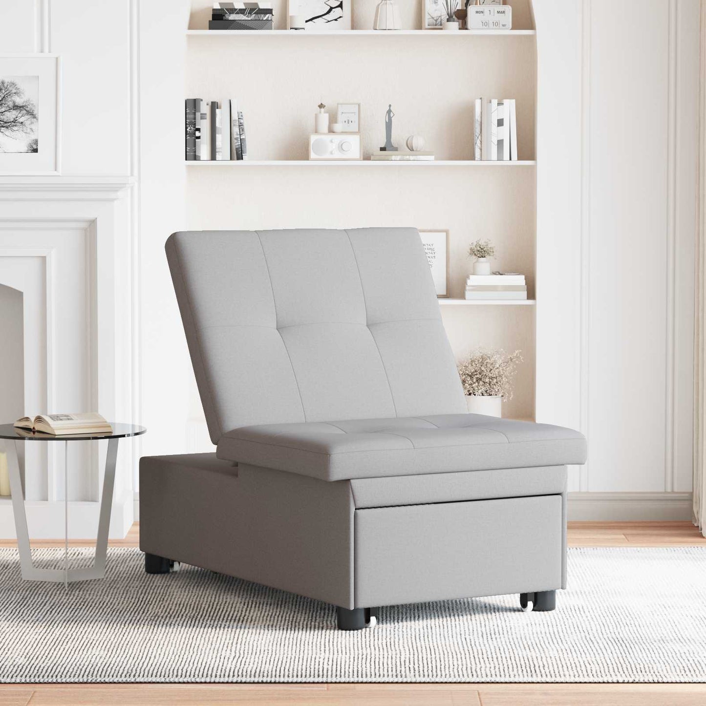 Divano Letto Estraibile Grigio 194 x 50 x 82 cm Tessuto | homemem39