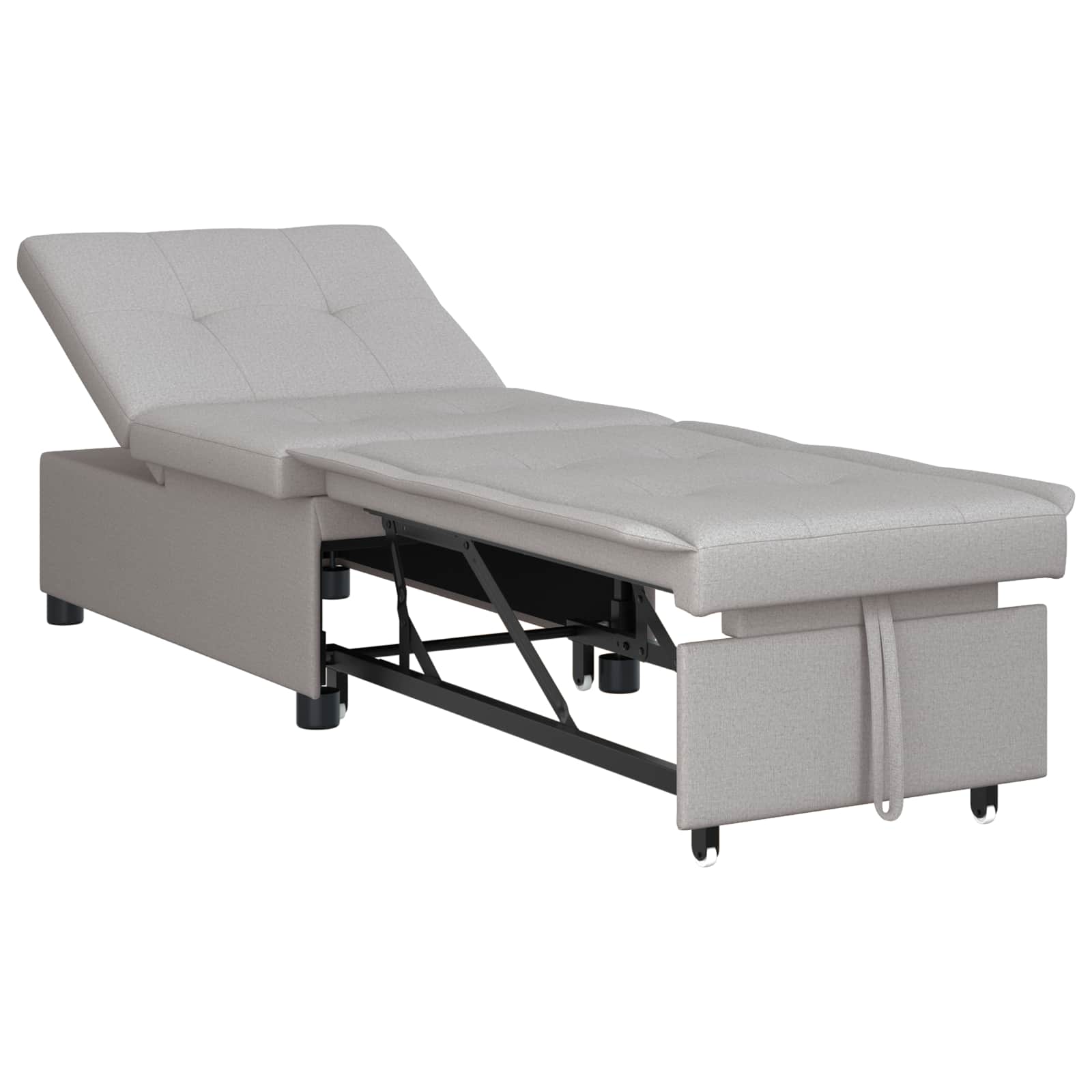 Divano Letto Estraibile Grigio 194 x 50 x 82 cm Tessuto | homemem39