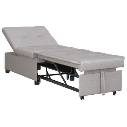 Divano Letto Estraibile Grigio 194 x 50 x 82 cm Tessuto | homemem39