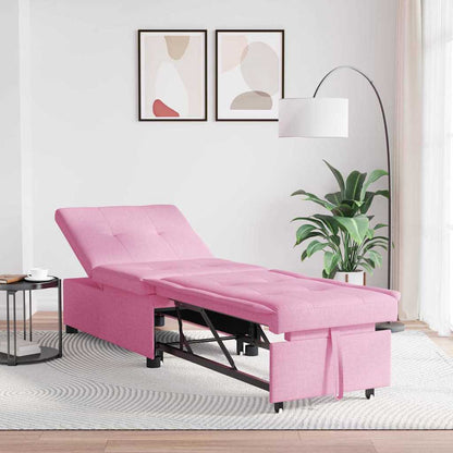 Divano Letto Estraibile Rosa 194 x 50 x 82 cm Tessuto