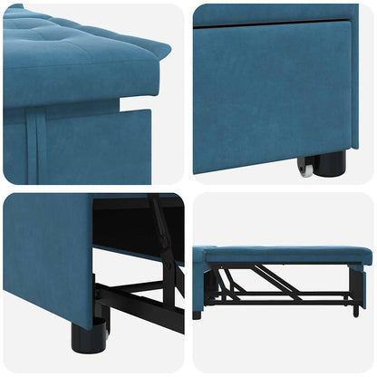 Divano letto Blu 194 x 67 x 82 cm Velluto