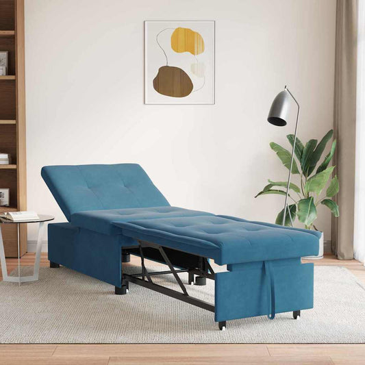 Divano letto Blu 194 x 67 x 82 cm Velluto