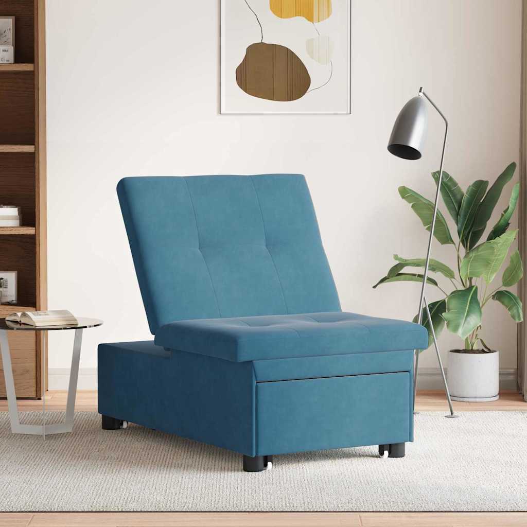 Divano letto Blu 194 x 67 x 82 cm Velluto