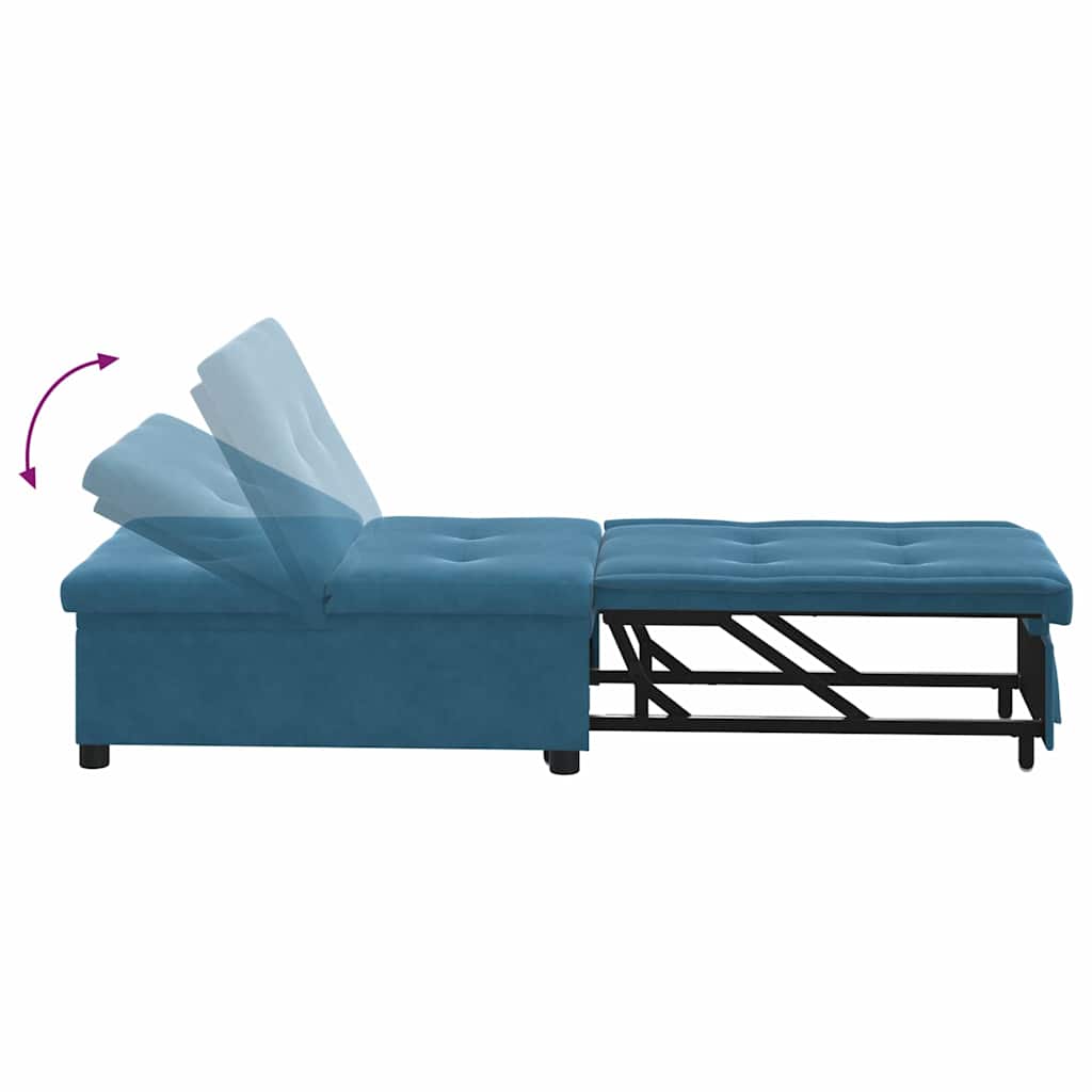 Divano letto Blu 194 x 67 x 82 cm Velluto