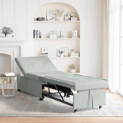 Divano letto Grigio chiaro 194 x 67 x 82 cm Velluto