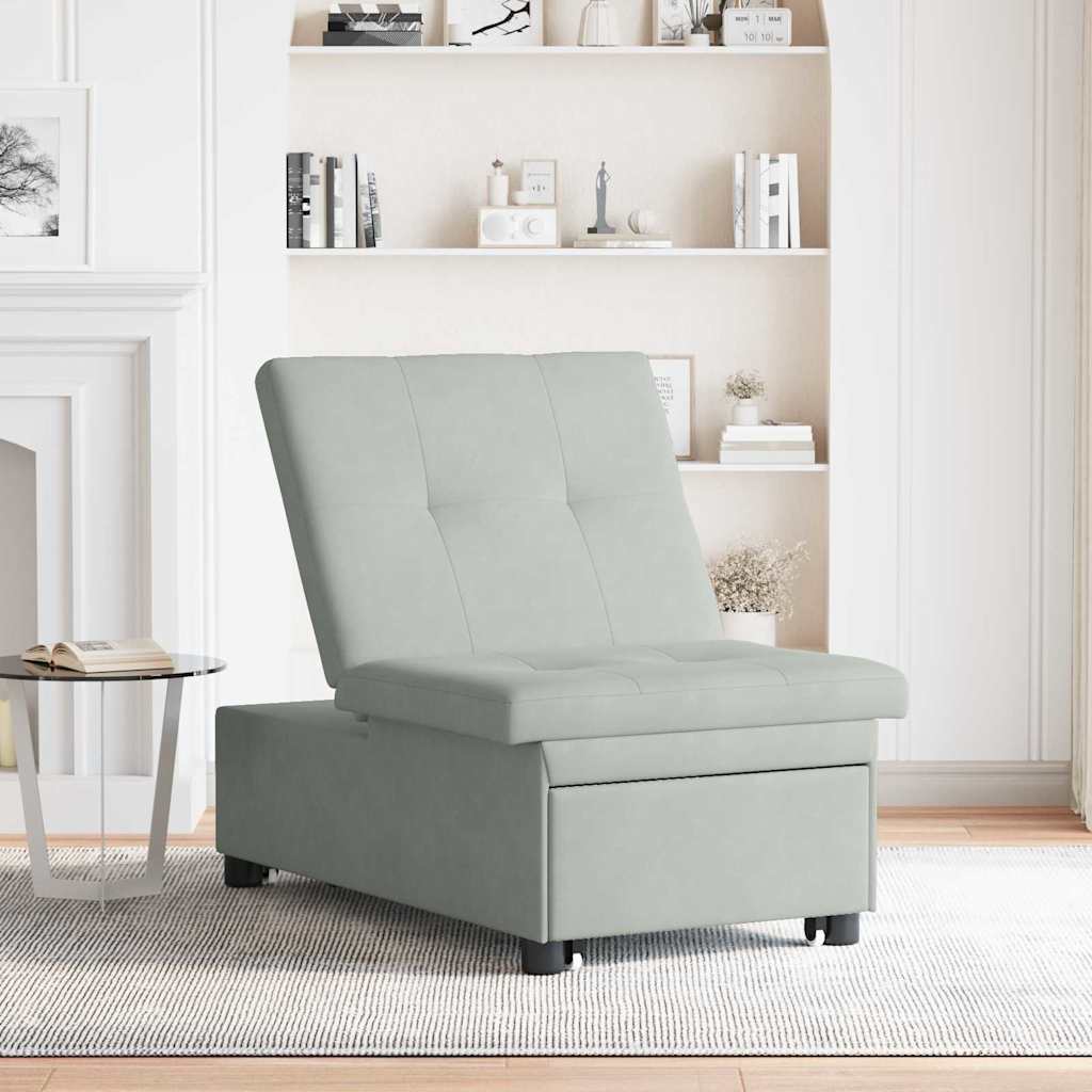 Divano letto Grigio chiaro 194 x 67 x 82 cm Velluto