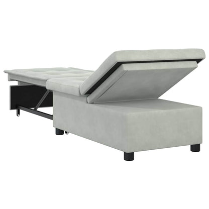 Divano letto Grigio chiaro 194 x 67 x 82 cm Velluto