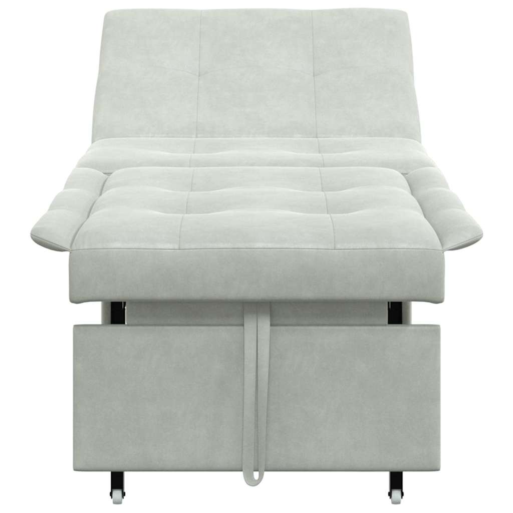 Divano letto Grigio chiaro 194 x 67 x 82 cm Velluto