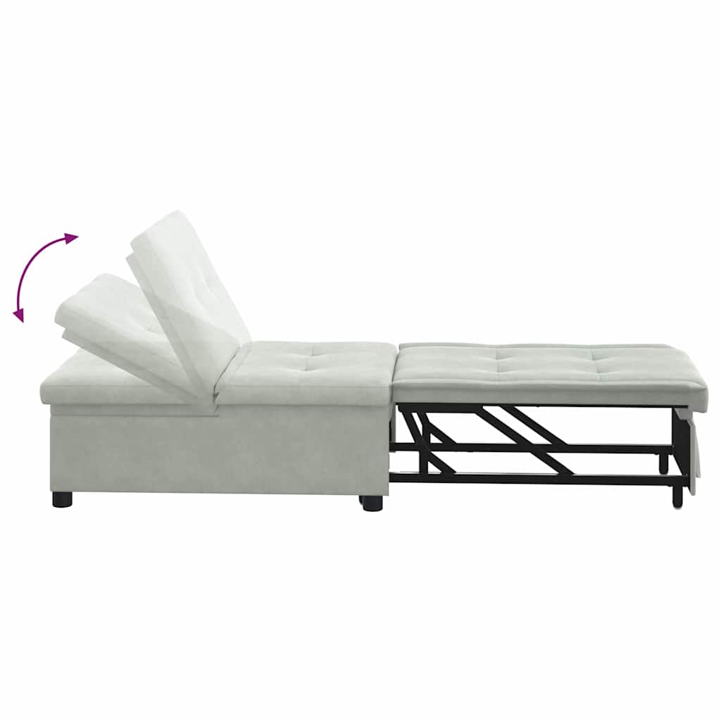 Divano letto Grigio chiaro 194 x 67 x 82 cm Velluto