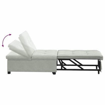 Divano letto Grigio chiaro 194 x 67 x 82 cm Velluto