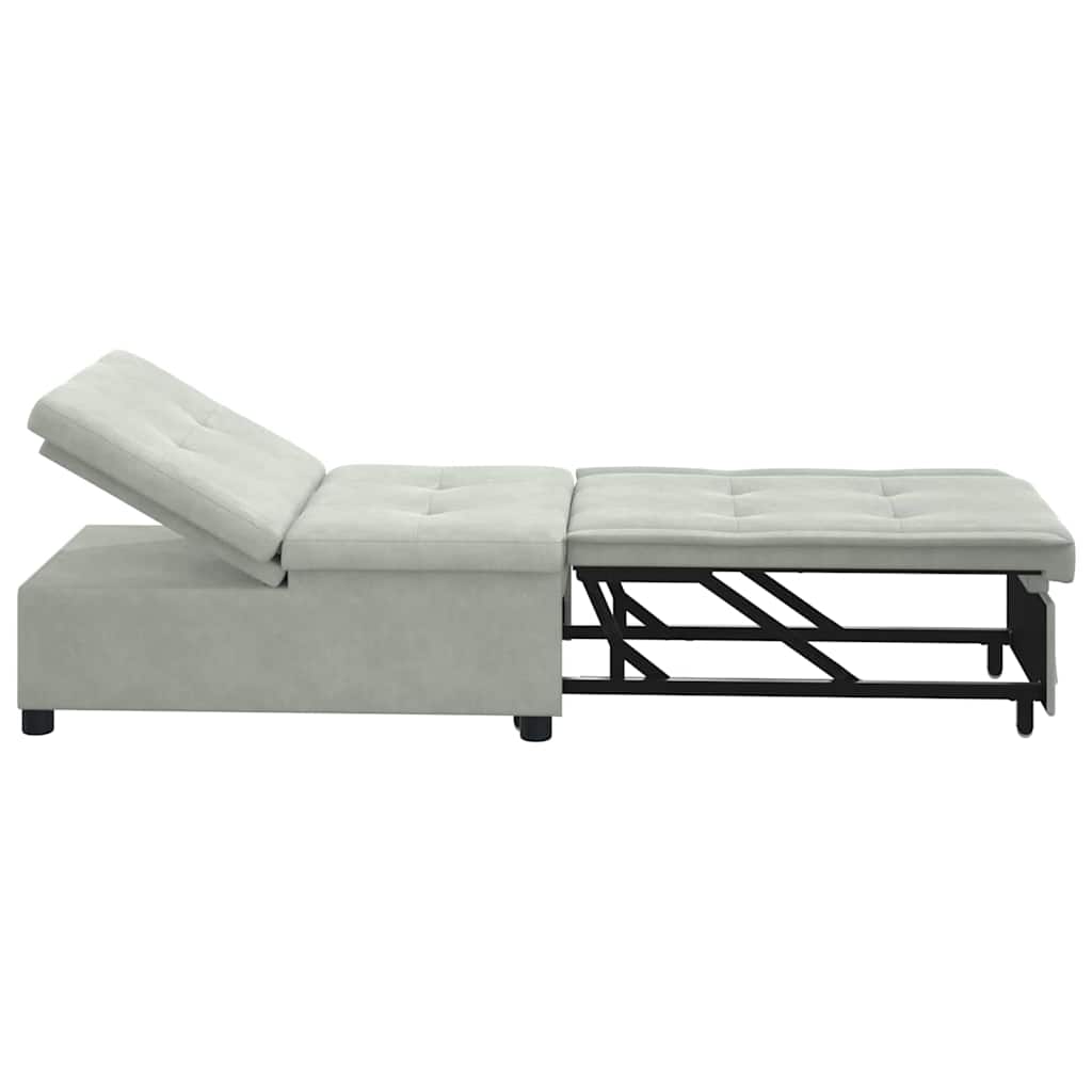 Divano letto Grigio chiaro 194 x 67 x 82 cm Velluto