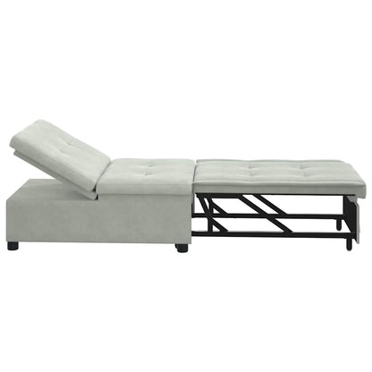 Divano letto Grigio chiaro 194 x 67 x 82 cm Velluto