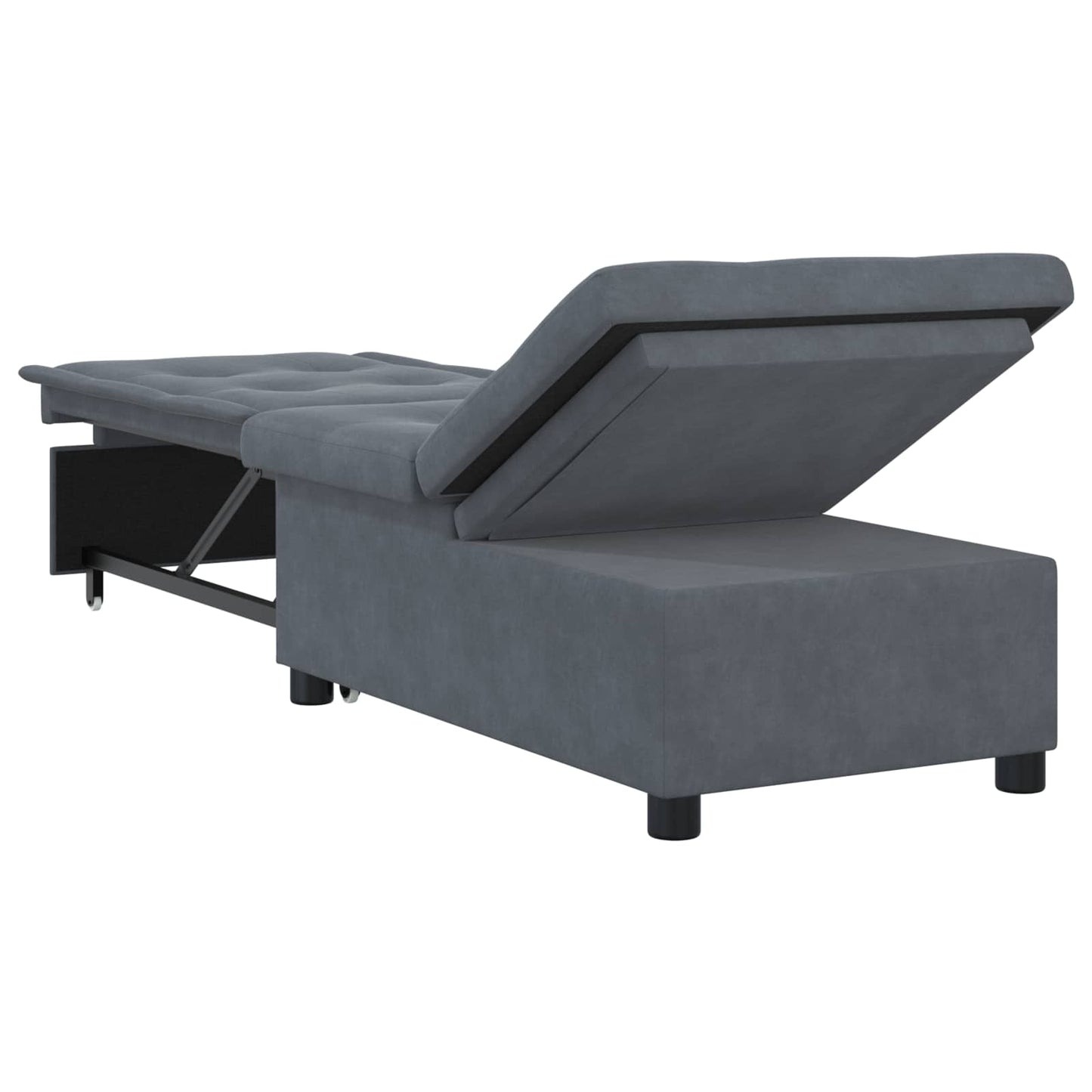 Divano letto Grigio scuro 194 x 67 x 82 cm Velluto