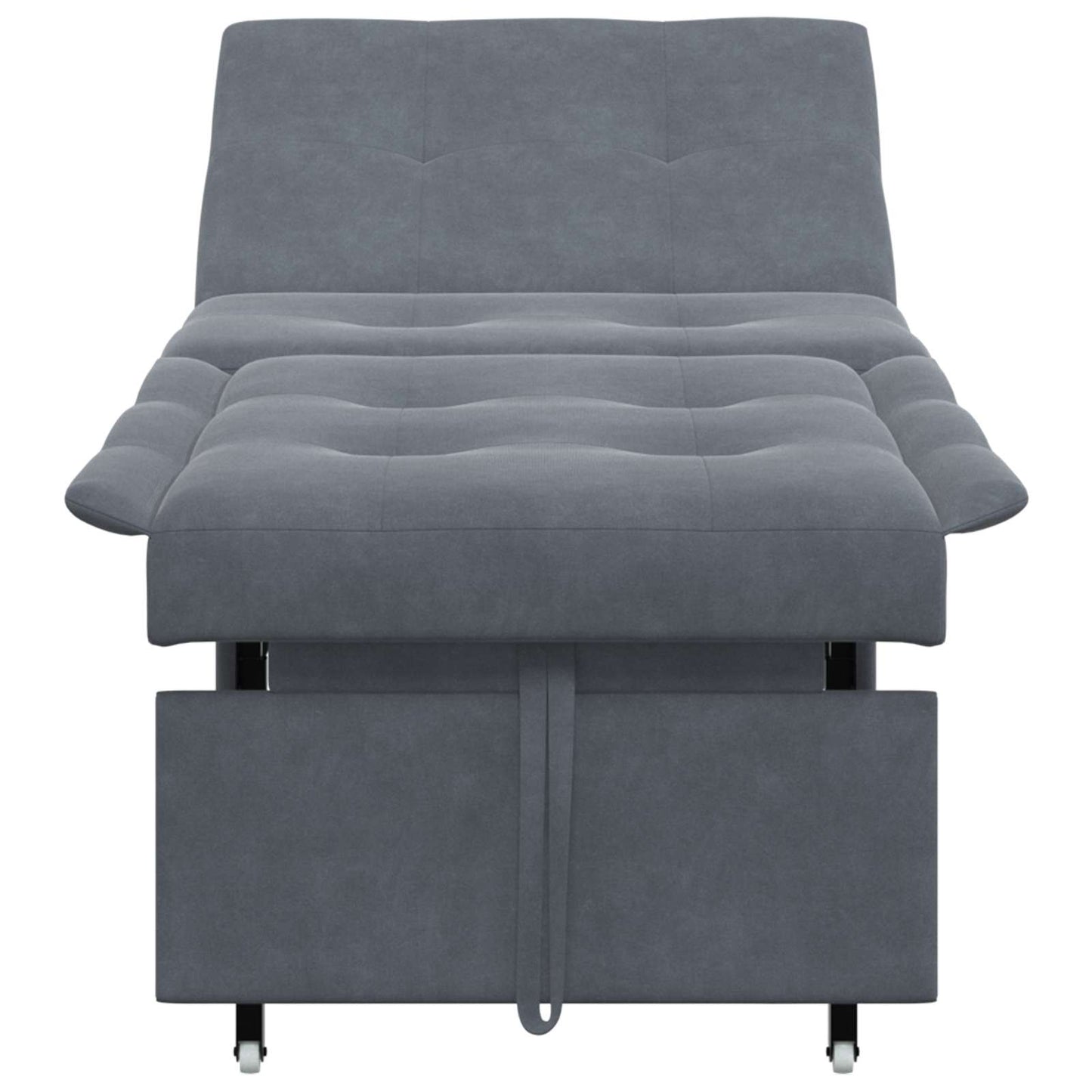 Divano letto Grigio scuro 194 x 67 x 82 cm Velluto