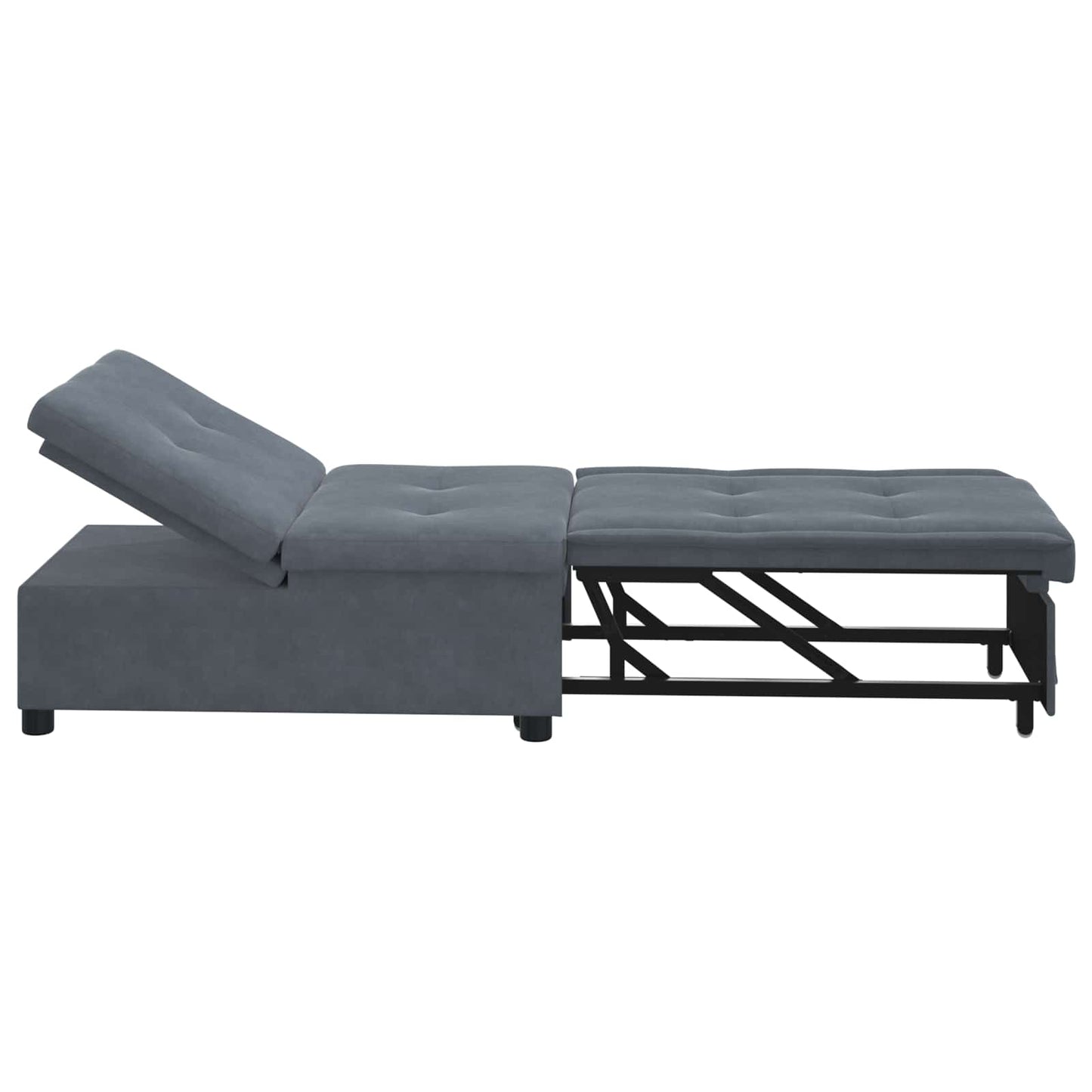 Divano letto Grigio scuro 194 x 67 x 82 cm Velluto