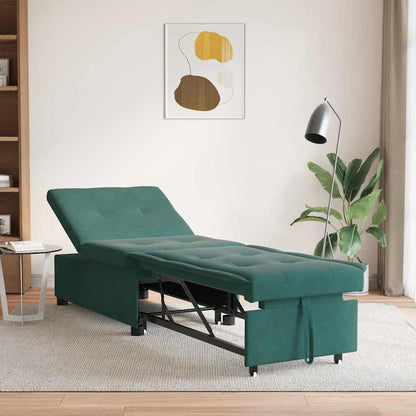 Divano letto Verde Scuro 194 x 67 x 82 cm Velluto