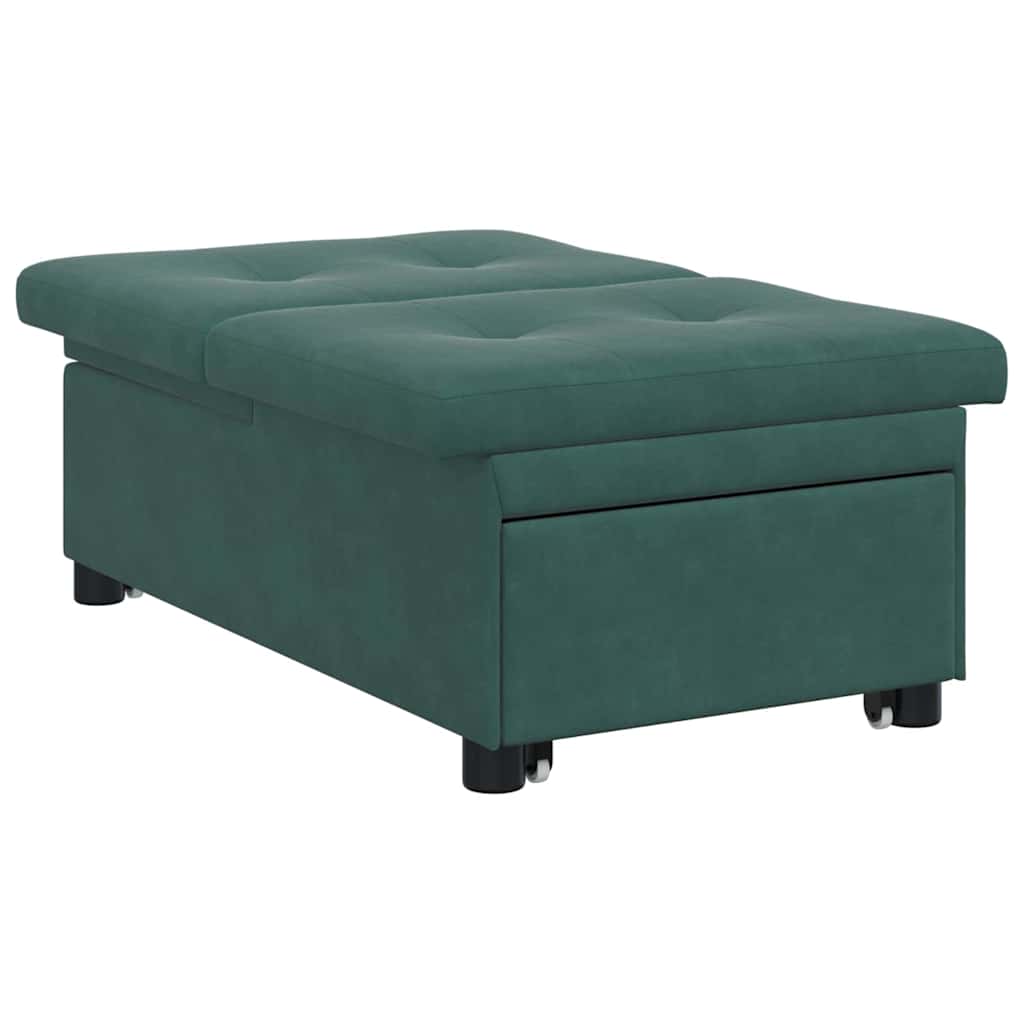 Divano letto Verde Scuro 194 x 67 x 82 cm Velluto