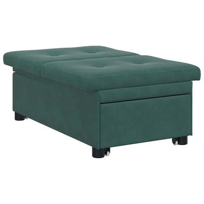 Divano letto Verde Scuro 194 x 67 x 82 cm Velluto