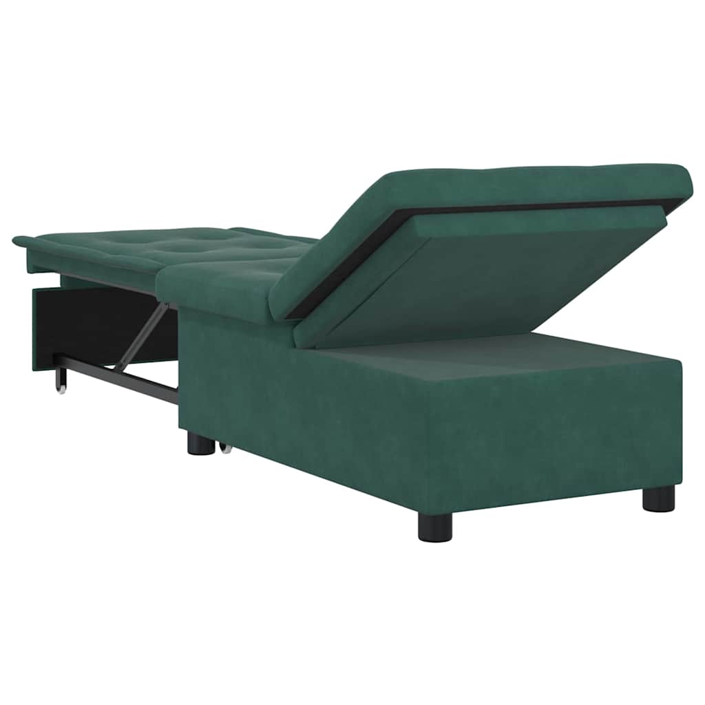 Divano letto Verde Scuro 194 x 67 x 82 cm Velluto