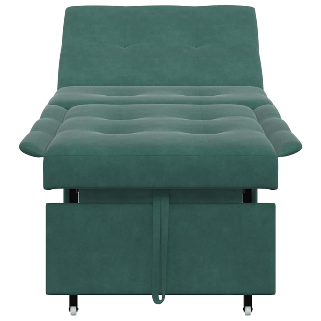 Divano letto Verde Scuro 194 x 67 x 82 cm Velluto