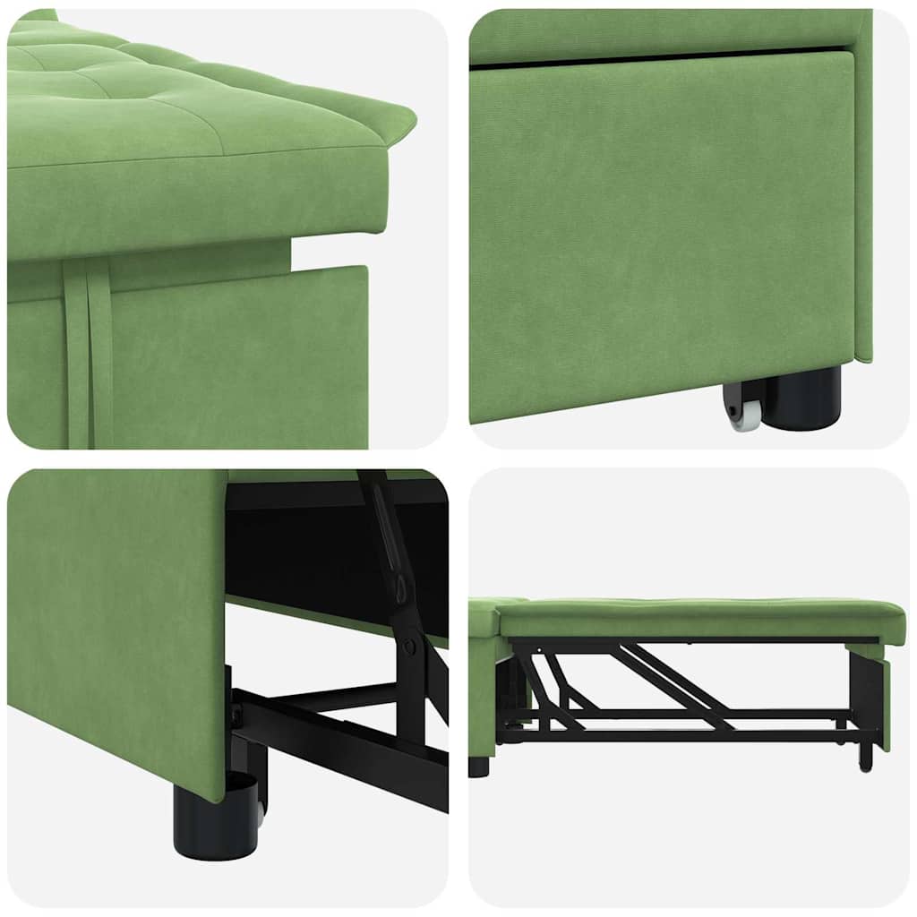 Divano letto Verde chiaro 194 x 67 x 82 cm Velluto