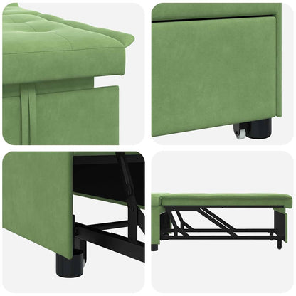 Divano letto Verde chiaro 194 x 67 x 82 cm Velluto