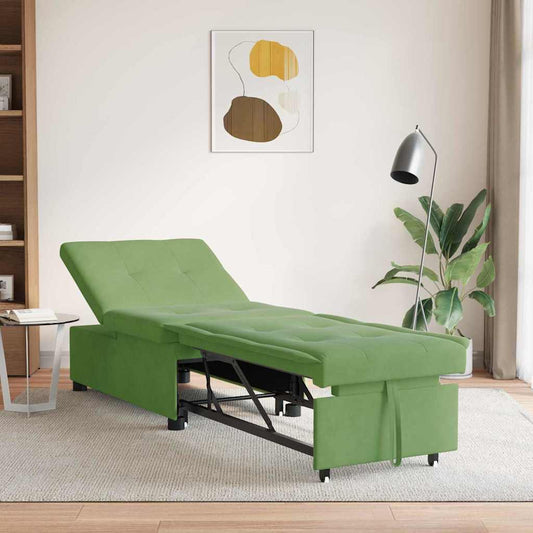 Divano letto Verde chiaro 194 x 67 x 82 cm Velluto