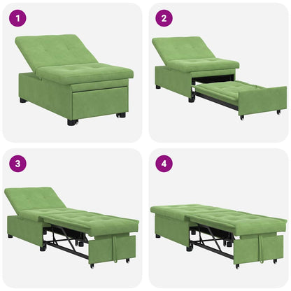 Divano letto Verde chiaro 194 x 67 x 82 cm Velluto