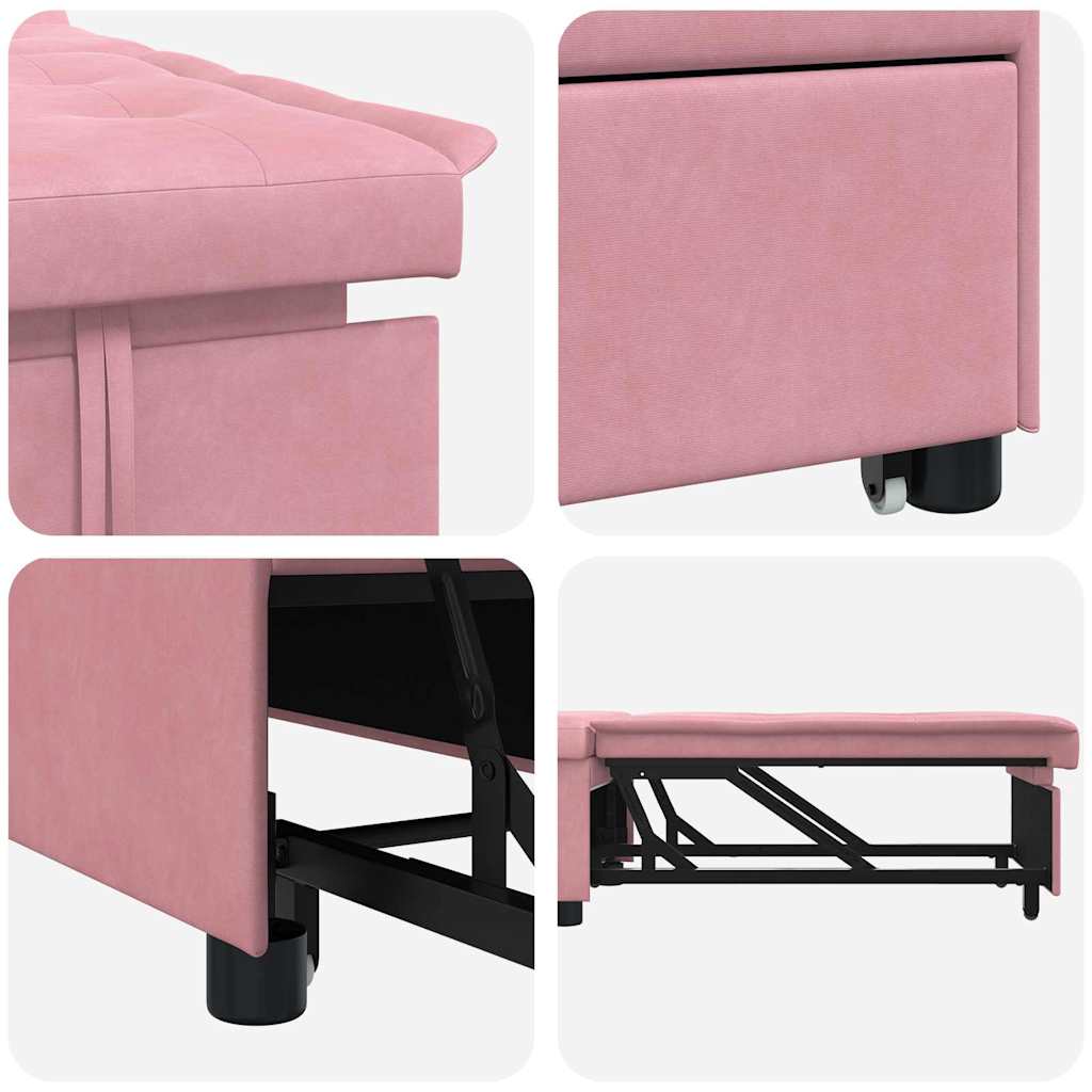 Divano letto Rosa 194 x 67 x 82 cm Velluto
