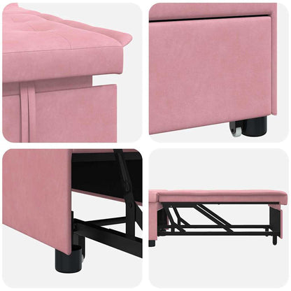 Divano letto Rosa 194 x 67 x 82 cm Velluto