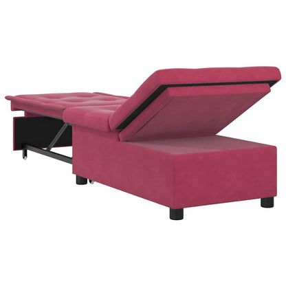 Divano letto Rosso Vino 194 x 67 x 82 cm Velluto