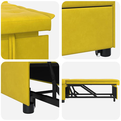 Divano letto Giallo 194 x 67 x 82 cm Velluto
