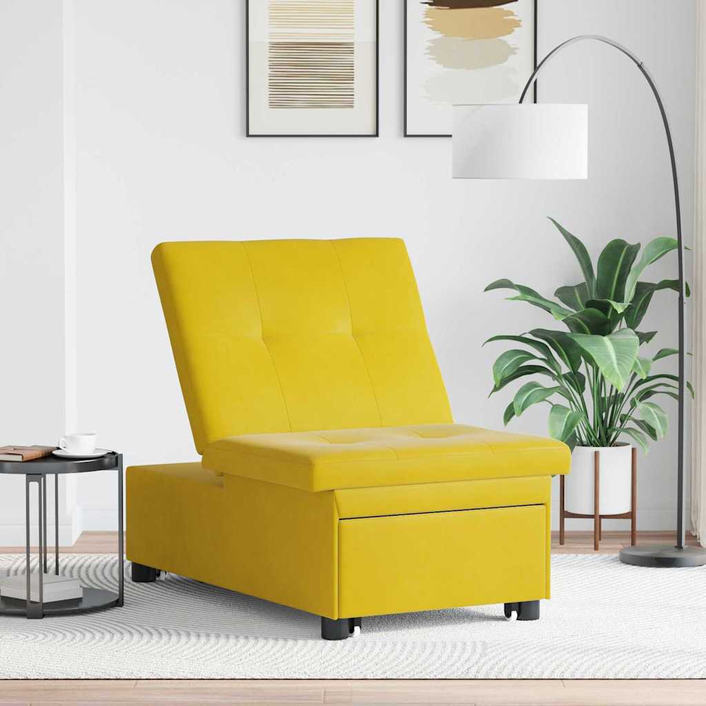 Divano letto Giallo 194 x 67 x 82 cm Velluto