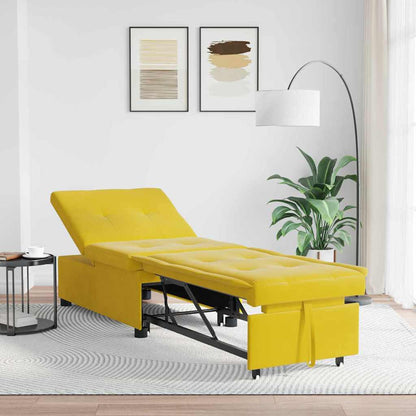 Divano letto Giallo 194 x 67 x 82 cm Velluto