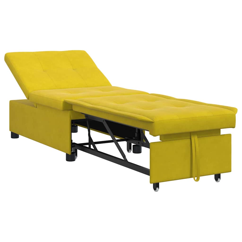 Divano letto Giallo 194 x 67 x 82 cm Velluto
