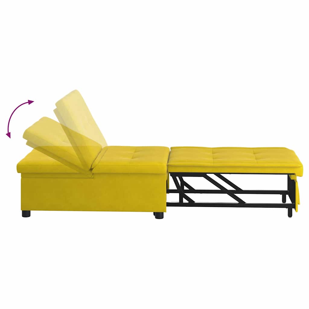 Divano letto Giallo 194 x 67 x 82 cm Velluto