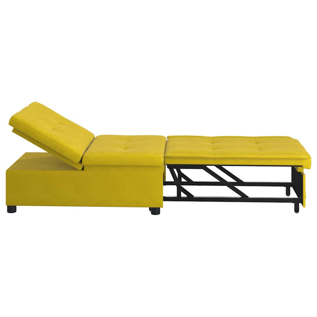 Divano letto Giallo 194 x 67 x 82 cm Velluto